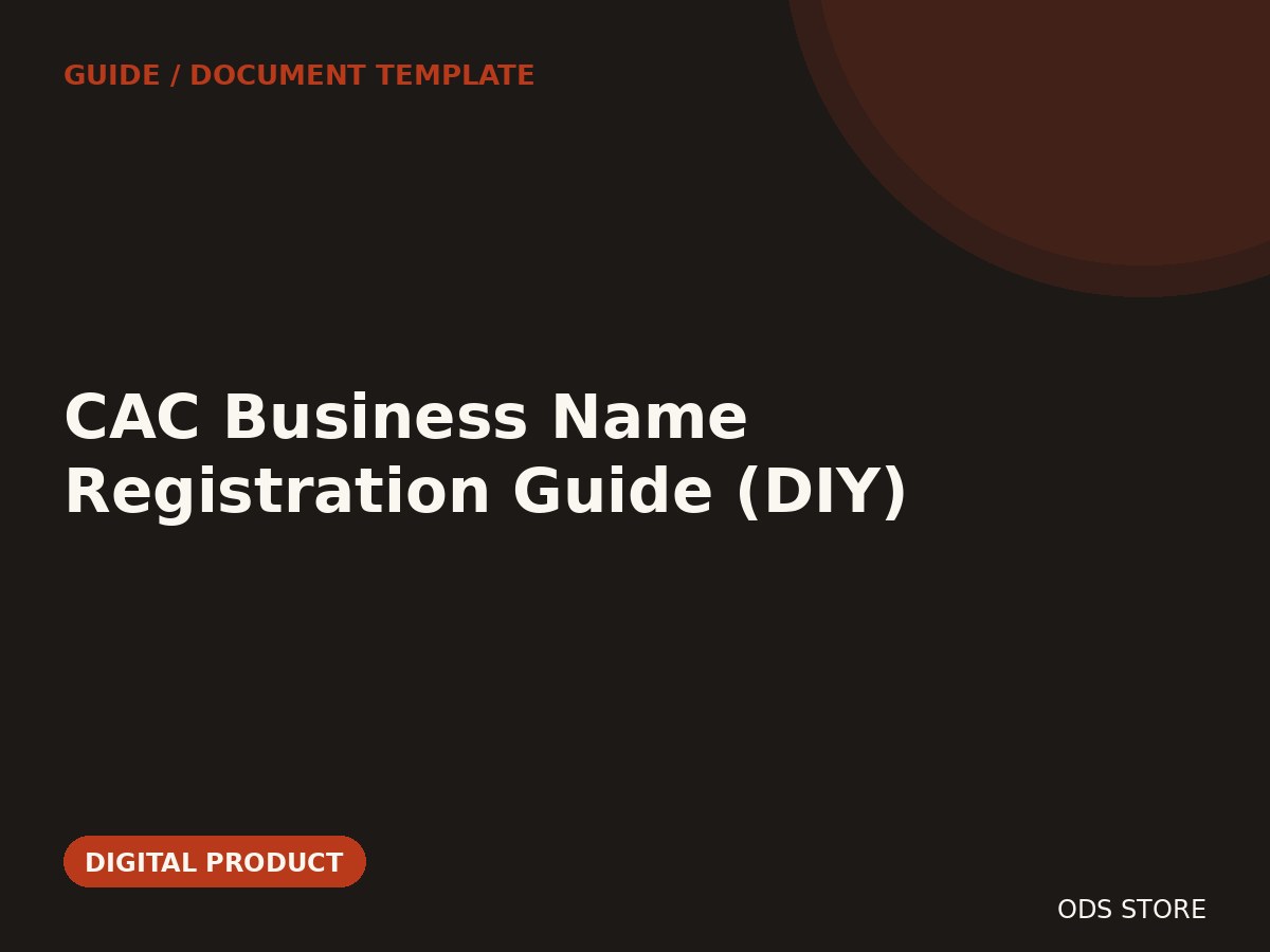 CAC Business Name Registration Guide (DIY)