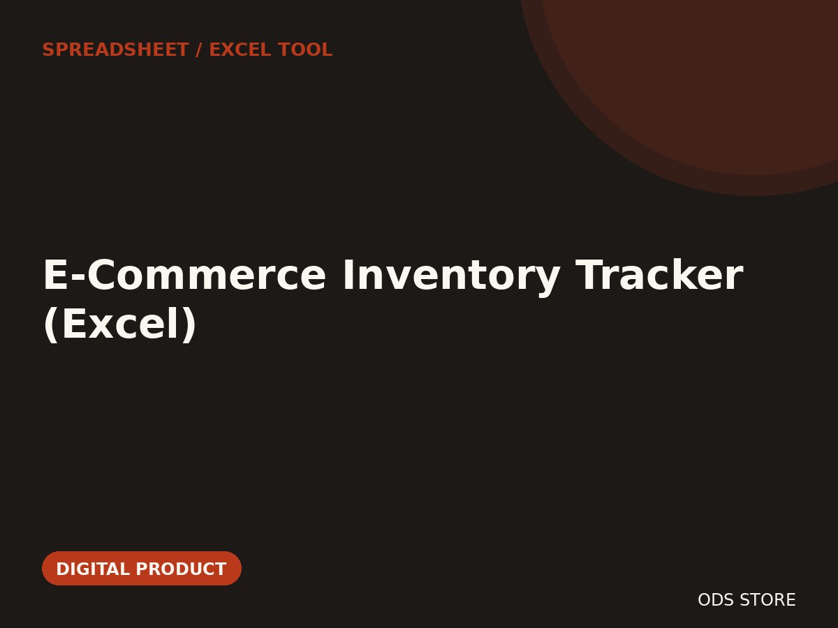 E-Commerce Inventory Tracker (Excel)