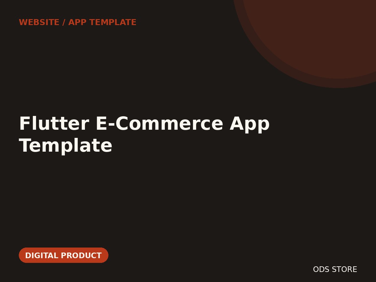 Flutter E-Commerce App Template