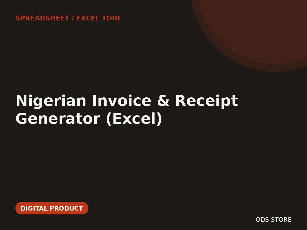 Nigerian Invoice & Receipt Generator (Excel)