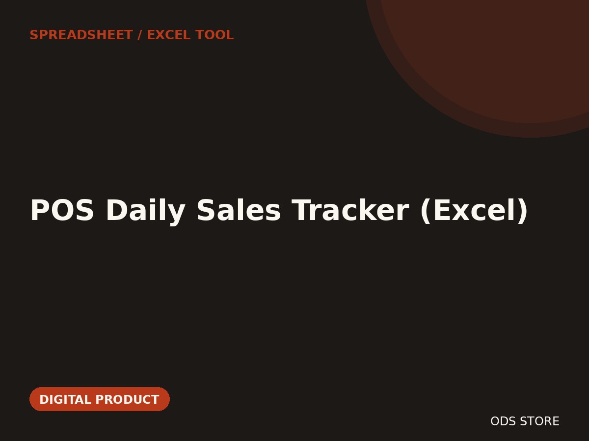 POS Daily Sales Tracker (Excel)