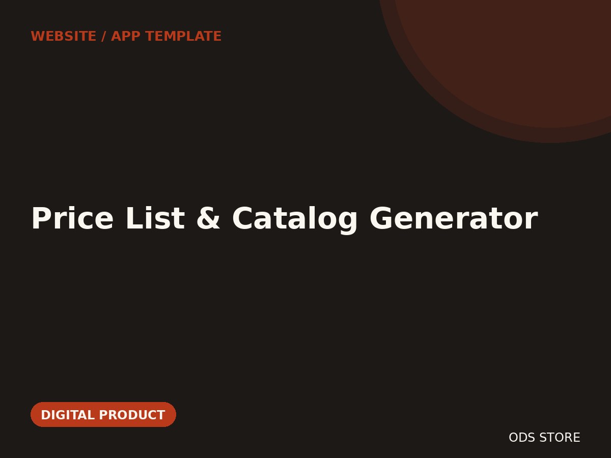Price List & Catalog Generator