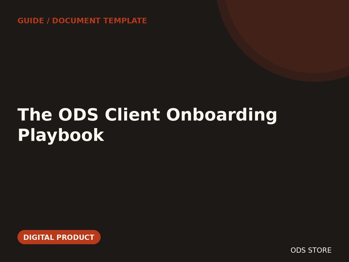 The ODS Client Onboarding Playbook